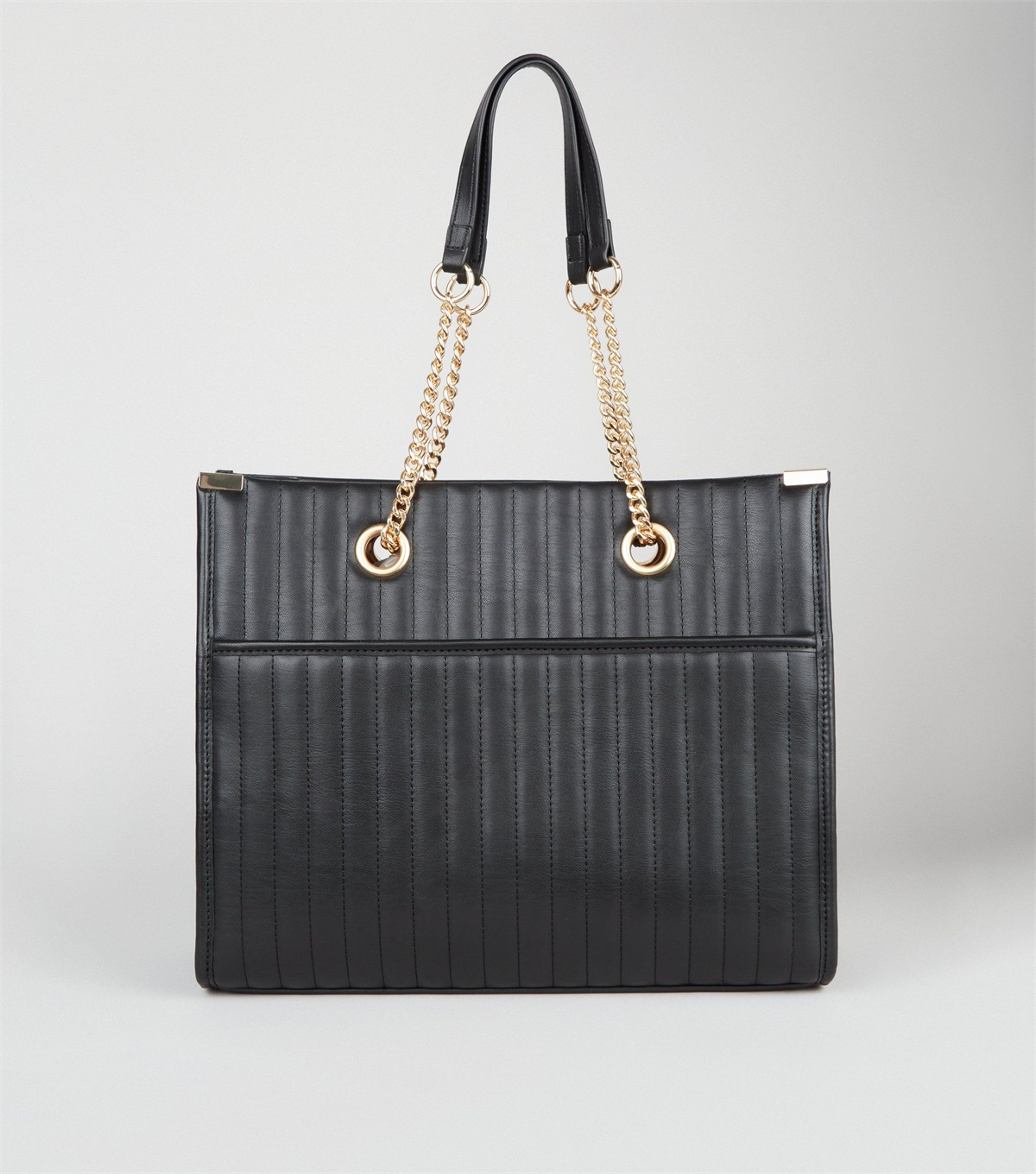 PZB260108 black-leather-look-quilted-tote-bag