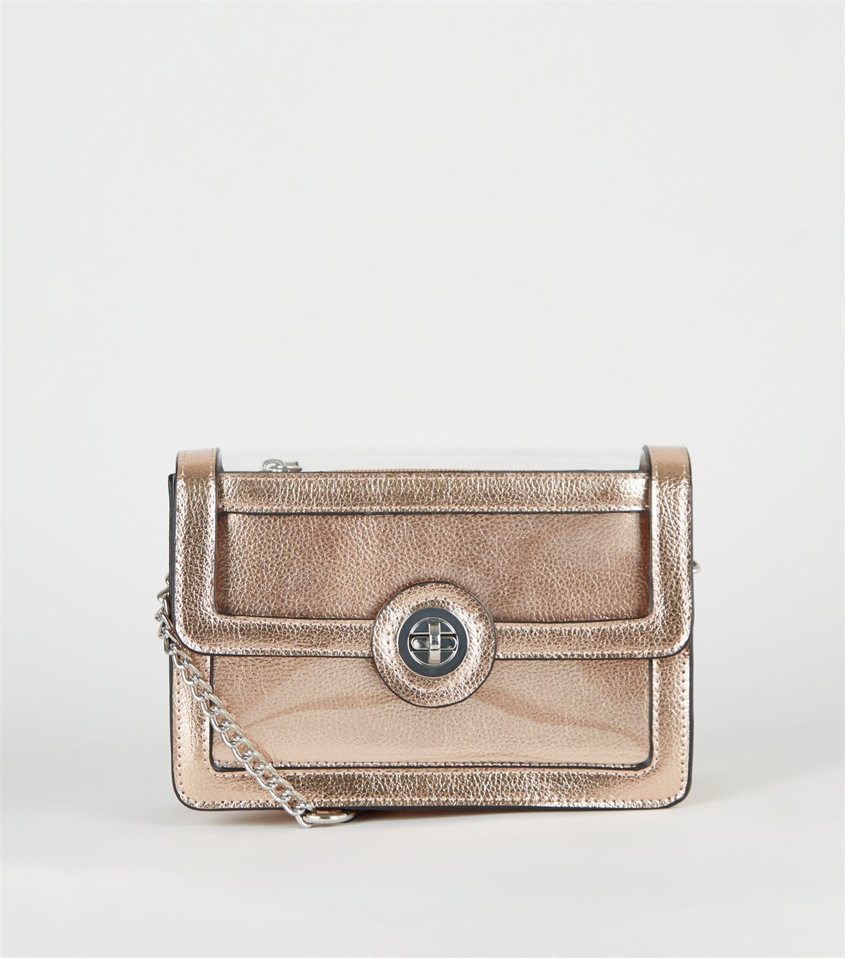 PZB260236 rose-gold-clear-panel-shoulder-bag