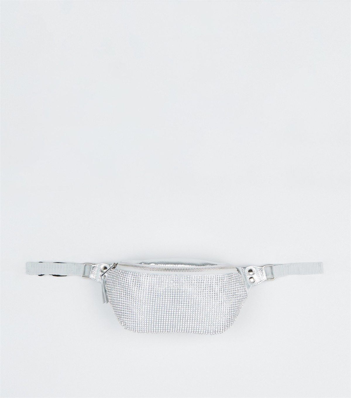 PZB260240 silver-diamanté-bum-bag