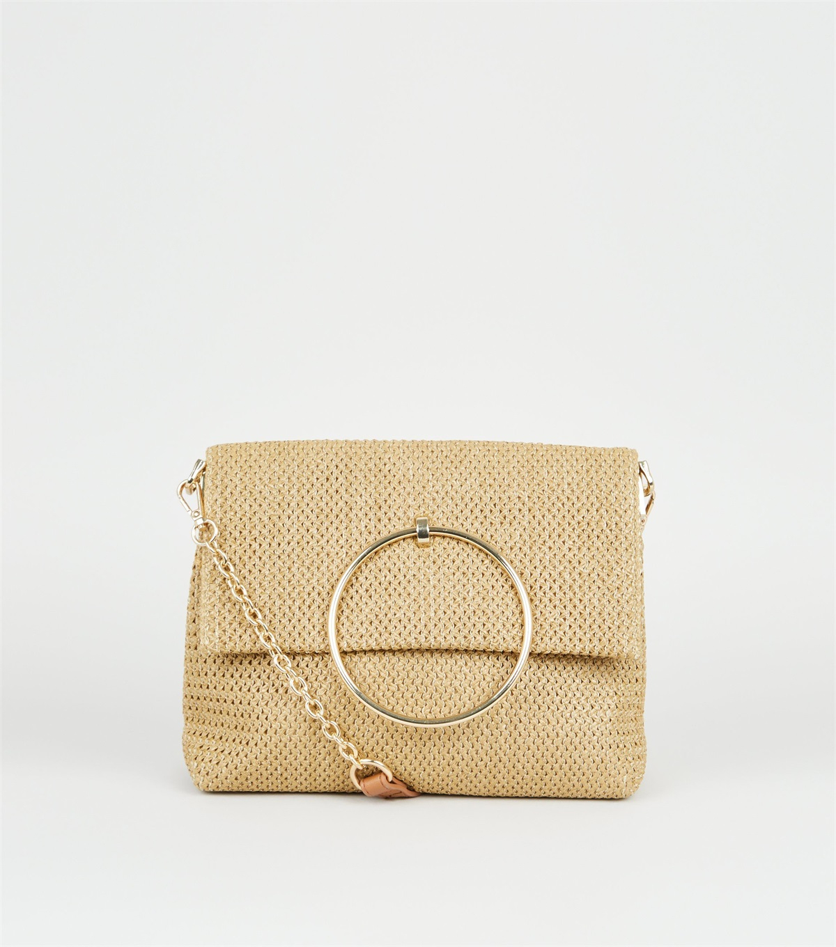 PZB260246 stone-straw-effect-metal-ring-cross-body-bag
