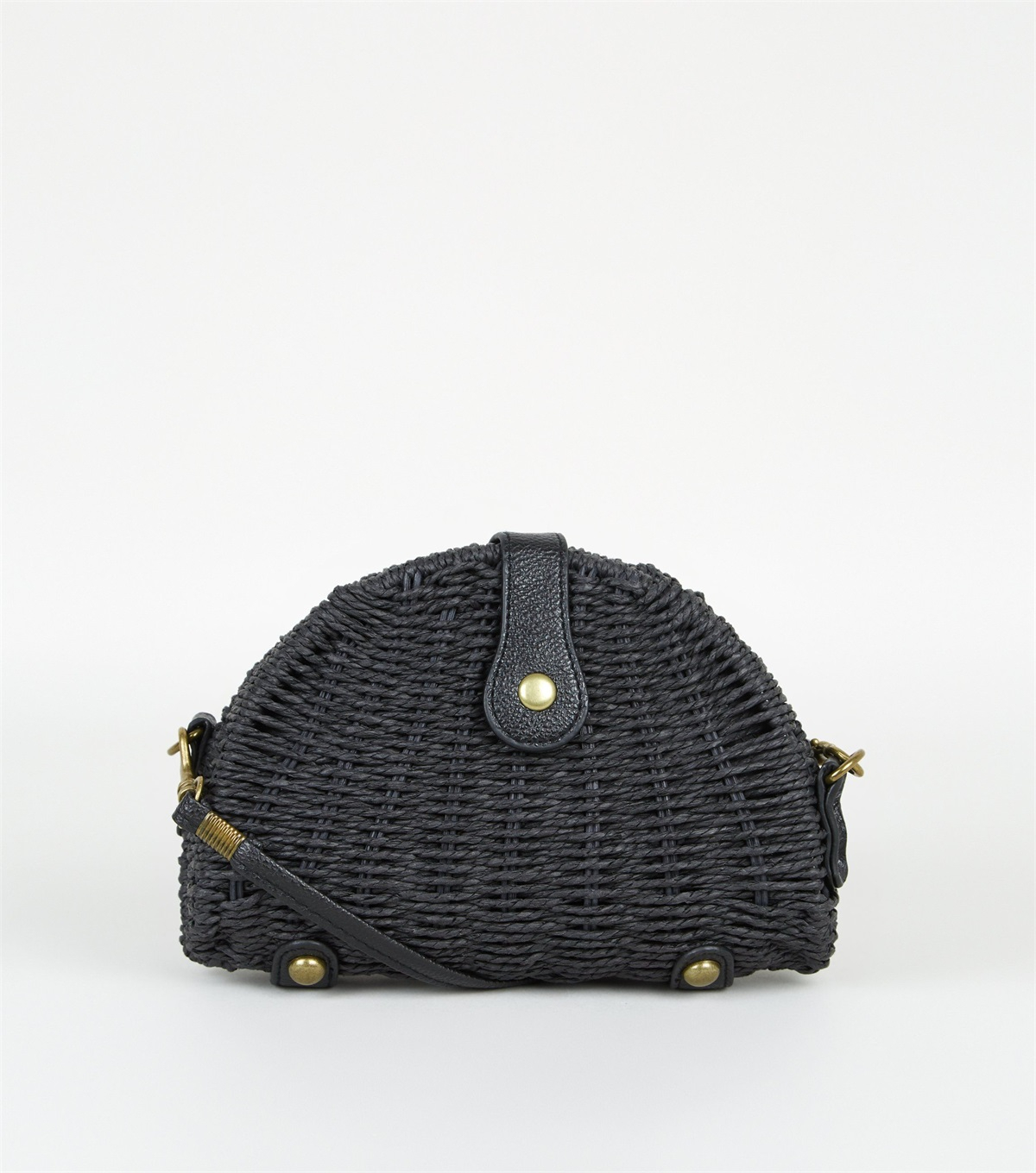 PZB2602113  black-straw-effect-half-moon-cross-body-bag